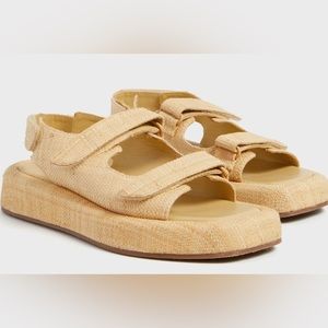 Blaise Natural Raffia Platform “Dad” Sandal